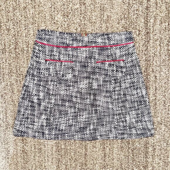 Sable to Sable STS Women's Blue White Tweed Skirt Red Trim Size 2 - Picture 5 of 11